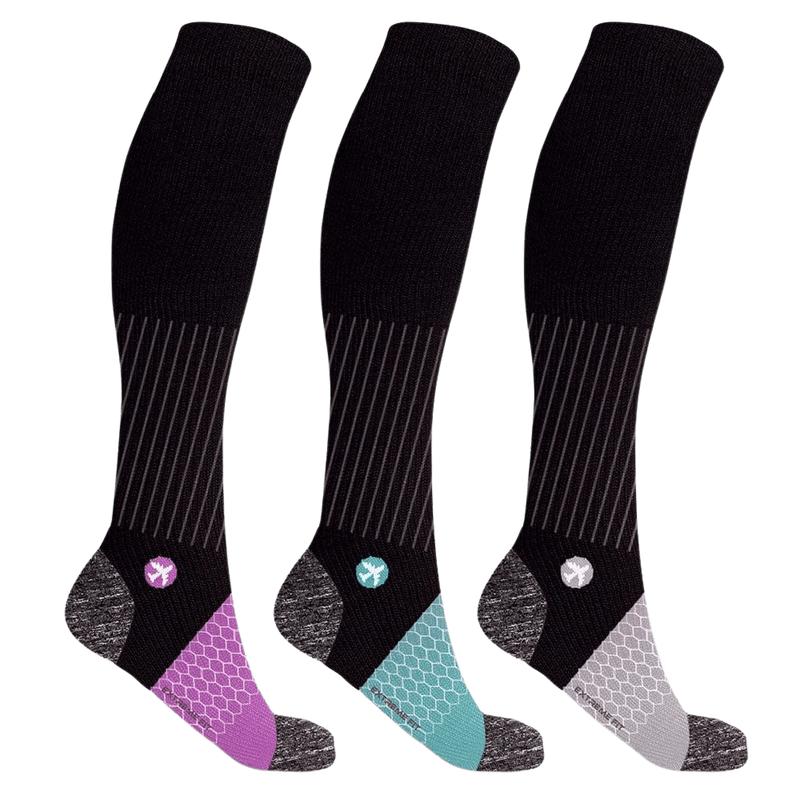 Extreme Fit Travel Socks (3-Pairs) - 15-20mmHg for Pain Relief & All-Day Comfort