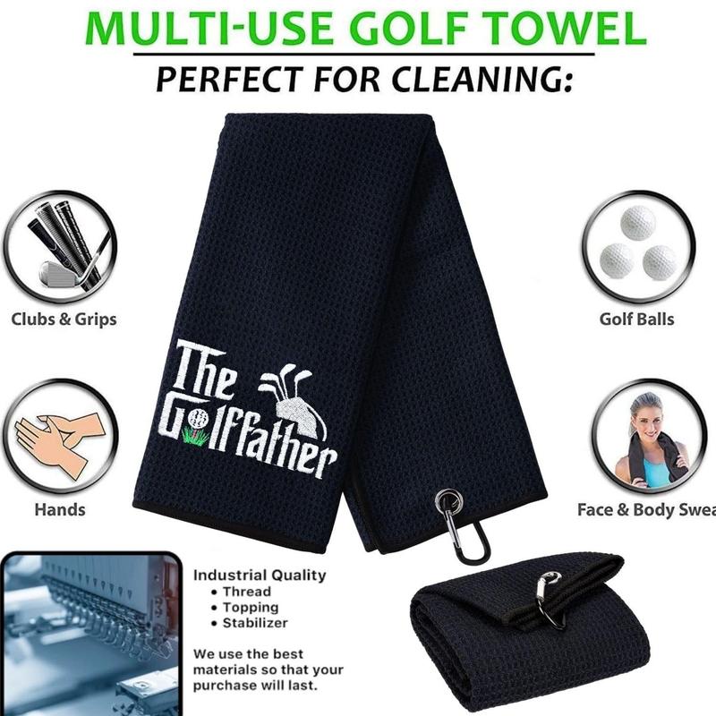 The Golf Father Golf Towel, 1 Count Embroidered Golf Towels for Golf Bags for Men & Women, Golf Accessories for Birthday Gift