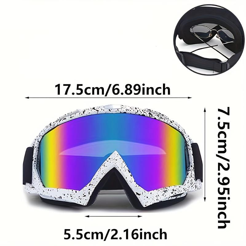 Keep warm 1pc, Unisex Ski Goggles, Anti-Fog Winter Snow Goggles, Spherical Removable Lens, Colorful Polarized Sports Eyewear, for Outdoor Biking & Skiing, White Frame, PC Lens, Reflective Reduction, Casual Decorative Glasses