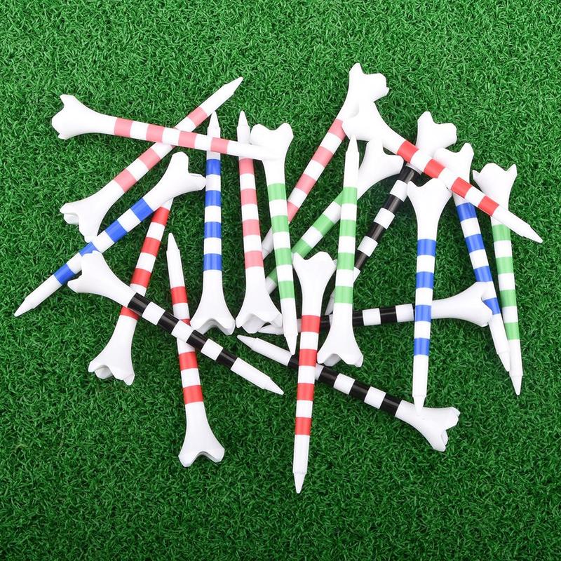 Golf Tee, 20pcs set 4 Corner Plastic Spike Plastic Seat, Golf Club Bag Accessories for Outdoor Sports