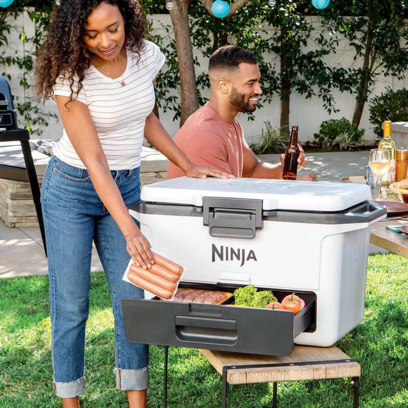 50 Qt. Ninja FrostVault Cooler with Dry & Cold Storage Zone - Perfect for Longday Camping and Outdoor Adventures