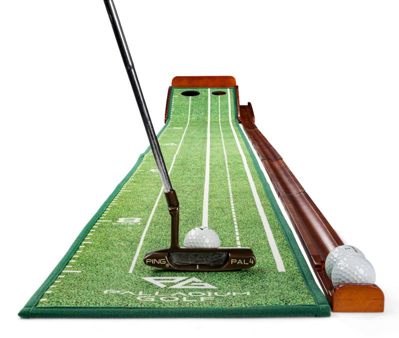 Palladium Golf Indoor Golf Putting Mat with 2 Hole Training, 10 Foot, Lay Flat Technology