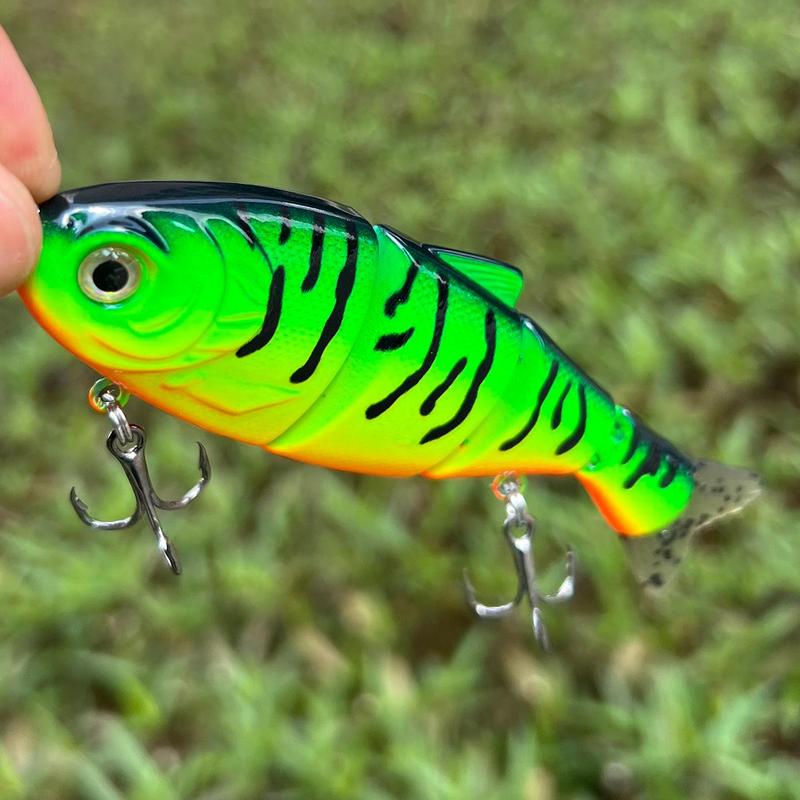 4-section Laser Fishing Lure, Artificial Fishing Bait with Hook, Lifelike Fishing Gear, Outdoor Fishing Accessories