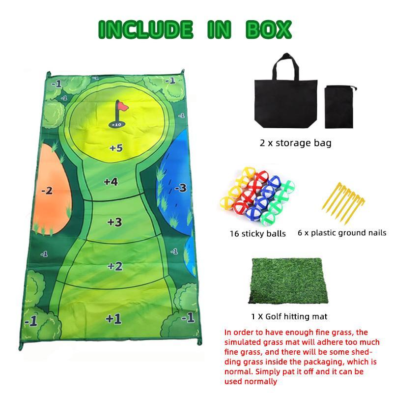 Golf Game Set, 1 Set Golf Putting Game Mat with Golf Balls & Golf Tees & Storage Bag, Golf Training Aid for Indoor & Outdoor, Golf Training Equipment