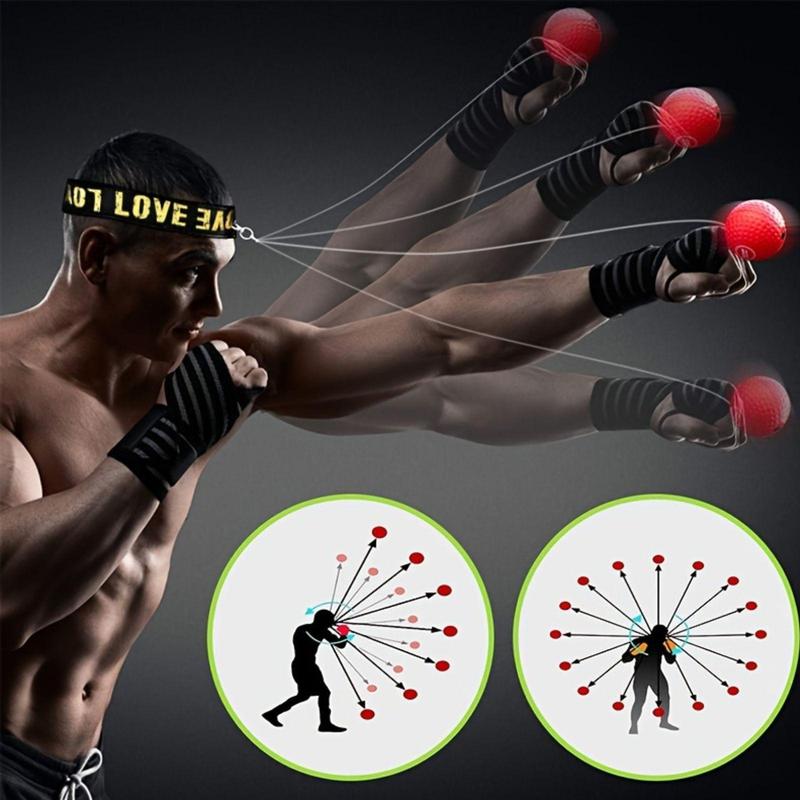 Boxing Training Ball with Headband(Random Color Rope), Head-mounted Speed Ball for Reaction, Agility and Speed Training, Boxing Accessories