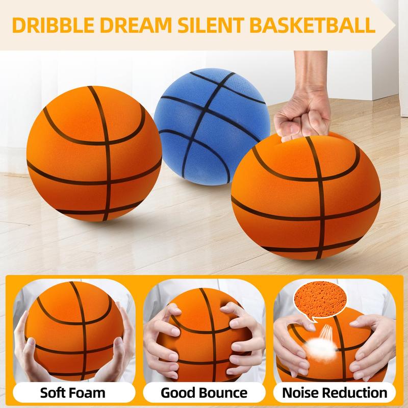 Silent Basketball Mini Basketball Indoor Basketball for Kids Small Basketball Dribbling Indoor (Blue, Size 5)