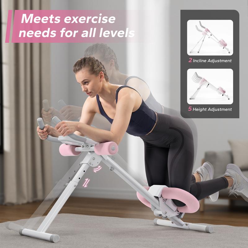 MERACH Adjustable Ab Trainer Machine with LCD Monitor, Foldable Abdominal Exercise Machine Core Trainer Machine Workout for Arm, Leg, Buttocks Shaper