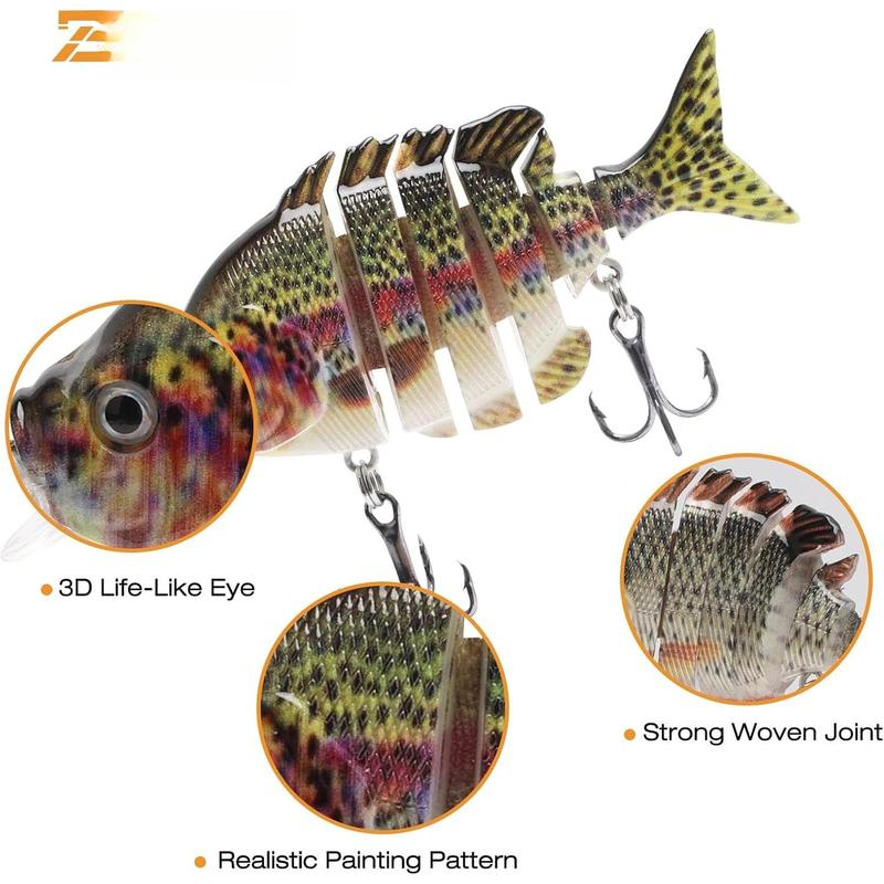 Fishing Lures Multi Jointed Swimbait for Bass Walleye Trout Crappie Slow Sinking Bionic Lure for Saltwater Freshwater