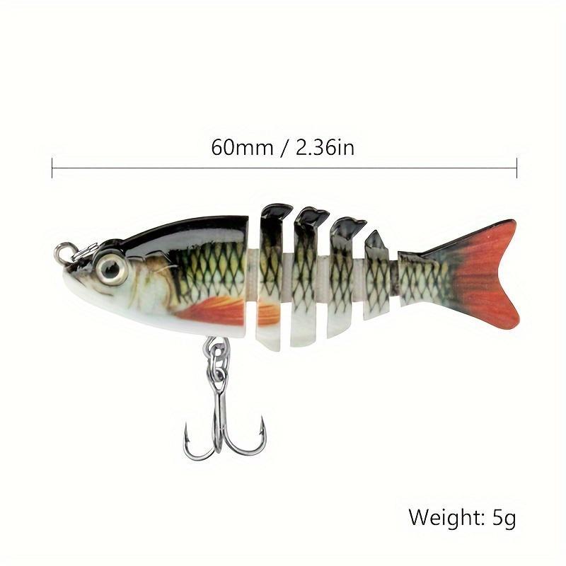 Artificial Fishing Lures, 4 Counts Mini Multi-sectionfishing Lure with Hook, Fake Fish Bait, Multi Jointed Swimbait Lifelike Hard Bait Lure, Lure Fishing, Outdoor Fishing Equipment, Fishing Tackle Kit, Suitable for Beginners, Christmas Gift