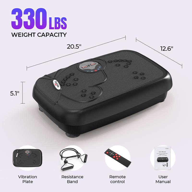 RELIFE REBUILD YOUR LIFE 2024 Vibration Plate Exercise Machine Whole Body Workout Vibration Fitness Plate for Home Fitness Lymphatic Drainage Machine