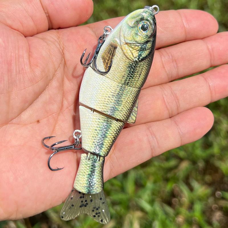 4-section Laser Fishing Lure, Artificial Fishing Bait with Hook, Lifelike Fishing Gear, Outdoor Fishing Accessories