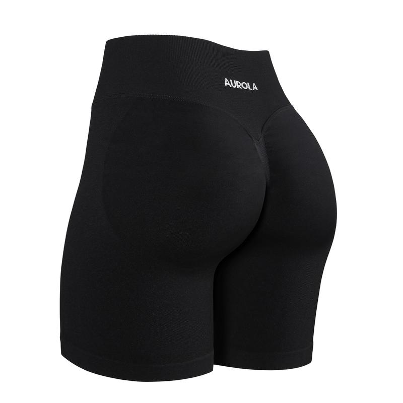 AUROLA Influence Collection Workout Shorts for Women,No Roll Up Squat Proof New Scrunch Seamless Compression Gym Short 6.5