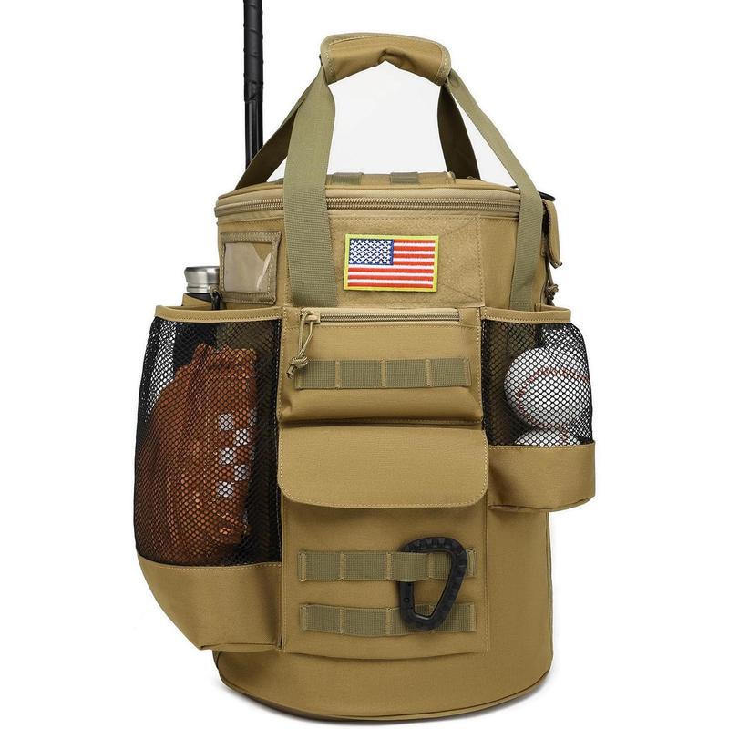 Baseball Bucket Cover Organizer for 6 Gallon Buckets Coaches Bag with Anti-Slip EVA Bottom for  Equipment,Baseball Gear, Accessories