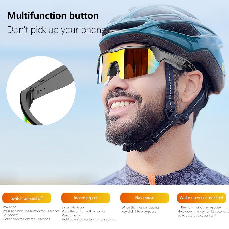 Smart Audio Sunglasses, UV400 Protection & Polarized Glasses - Sports & Cycling, Open Ear, Clear Call uv protection Anti-UV Cycling clear call