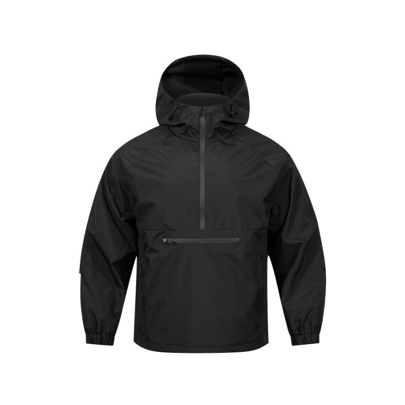 Elevate Your Outdoor Style: Breathable Men's Hooded Sports Jacket - Versatile Half-Zip Windbreaker for Spring Fall