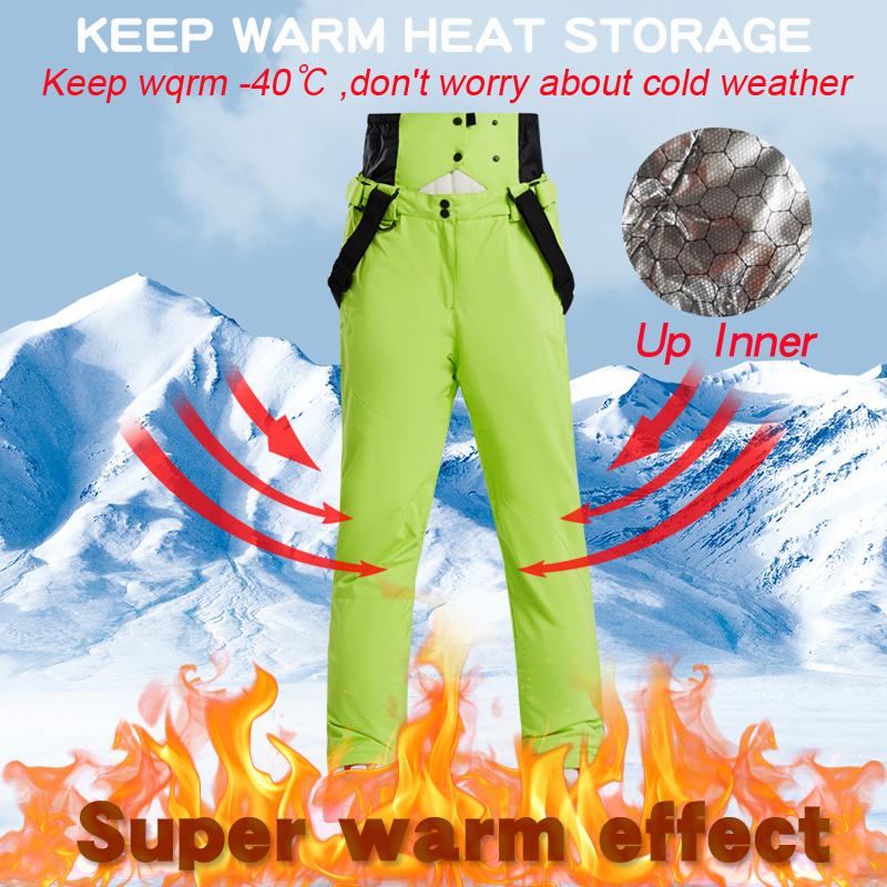 High Quality Men Winter Thick Warm Skiing Pants Windproof Waterproof Suspender Trousers Snow Snowboard Pants Plus Size