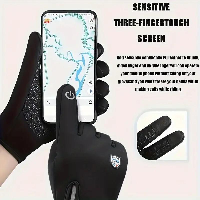 Men's Zipper Design Sports Outdoor Warm Gloves, 3 Pairs Non-slip Wear-resistant Windproof Touch Screen Gloves, Sport Gloves Suitable for Skiing, Cycling, Daily Outdoor Activity