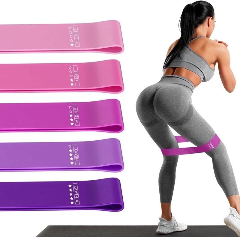 Resistance Loop Exercise Bands for Home Fitness, Yoga Pilates, Stretching, Strength Training - Colorful Elastic Bands Set Workout for Women&Men