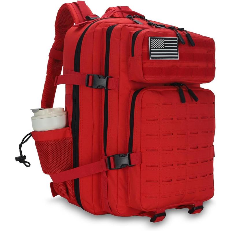 Sparklekle Military Tactical Backpack 45L 3 Day Assault Pack Waterproof Molle Hiking Rucksack for Men&Women (Red) large military Military Tactical