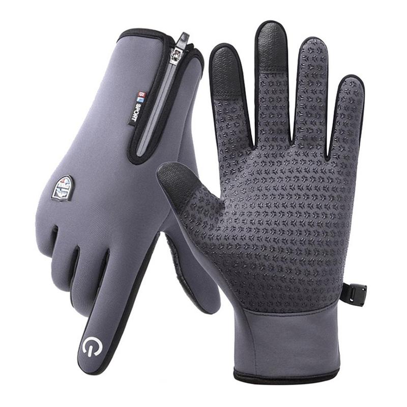 Men's Zipper Design Sports Outdoor Warm Gloves, 3 Pairs Non-slip Wear-resistant Windproof Touch Screen Gloves, Sport Gloves Suitable for Skiing, Cycling, Daily Outdoor Activity