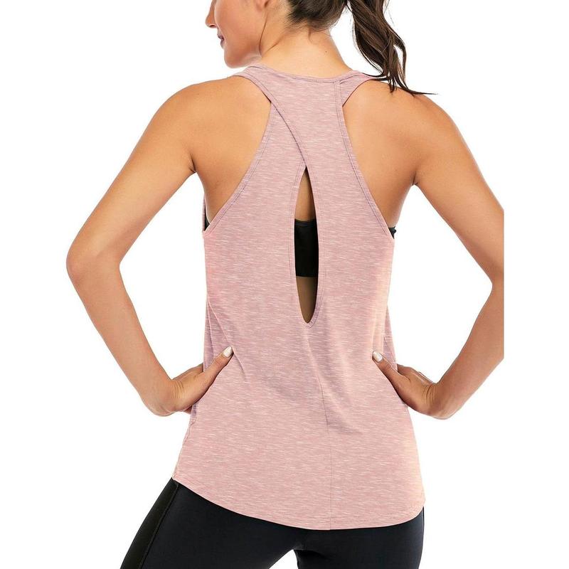 Womens Cross Backless Workout Tops for Women Racerback Tank Tops Open Back Running Tank Tops Muscle Tank Yoga Shirts