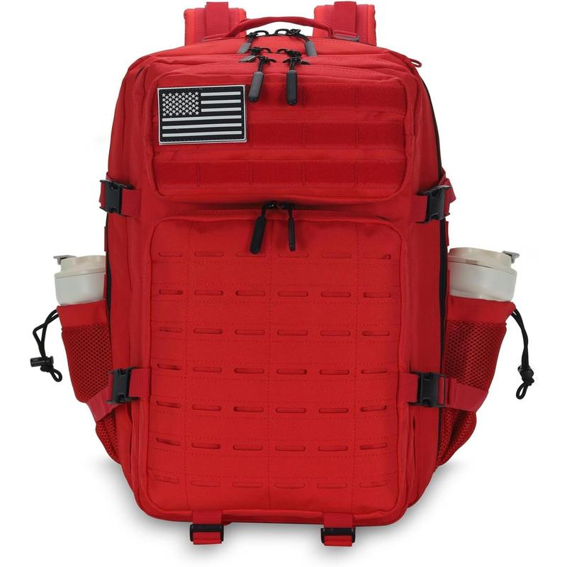 Sparklekle Military Tactical Backpack 45L 3 Day Assault Pack Waterproof Molle Hiking Rucksack for Men&Women (Red) large military Military Tactical