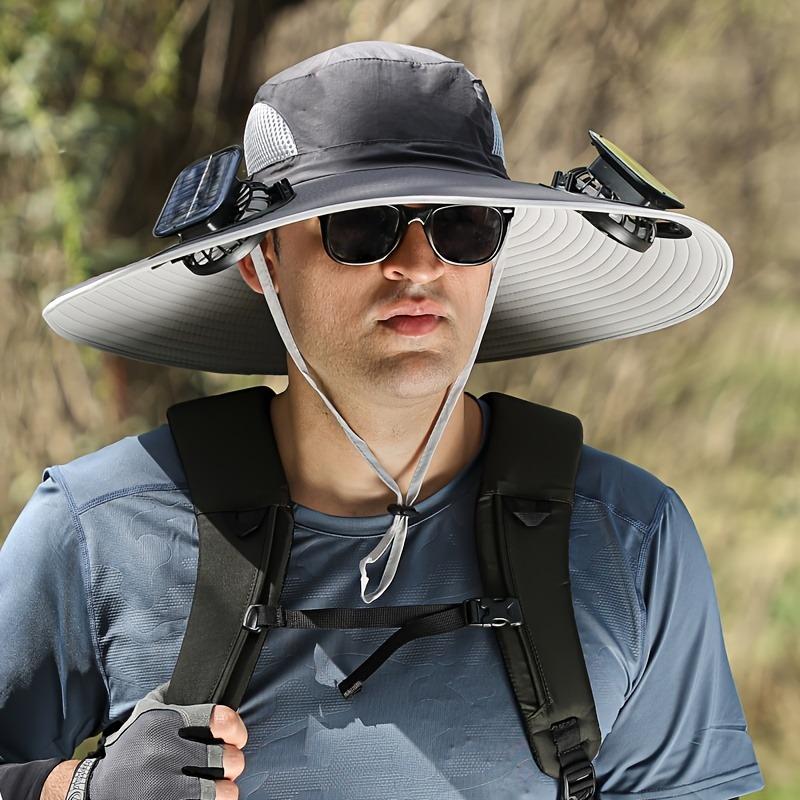 2024 Detachable Fishing Hat-Solar Sun Protection Sun Hat with Fan Solar Fan Hat Dual Power Supply Fan Outdoor Fan