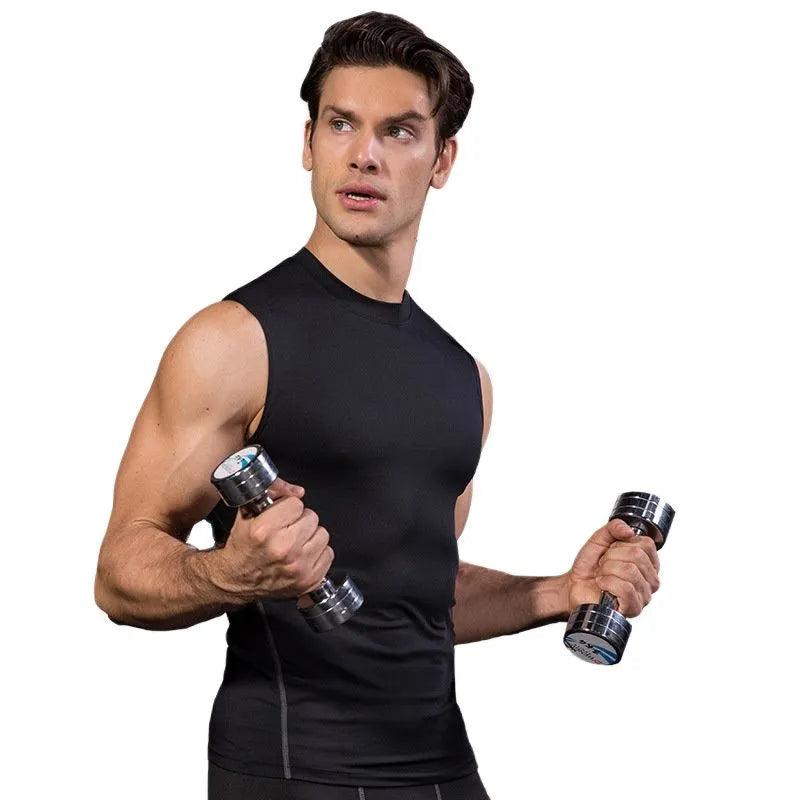 Men Compression Sport Skinny Vest Tight Tank Base Layer Sleeveless T-Shirt Top Singlet Sweatshirt Athletics Sportwear Activewear