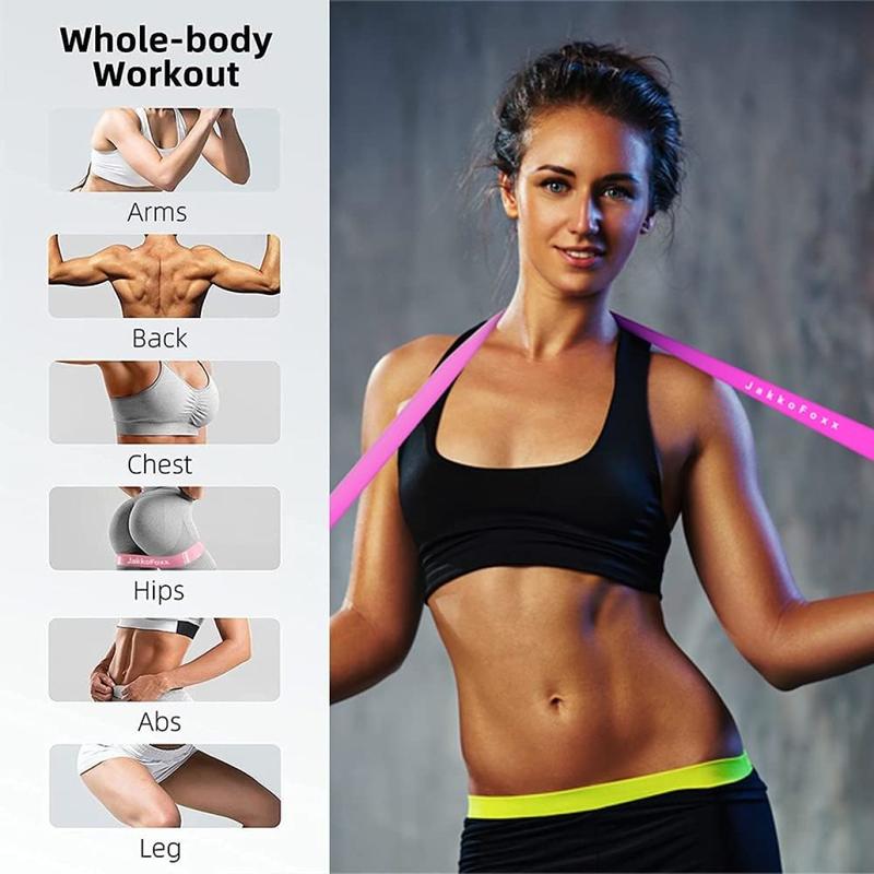 Resistance Loop Exercise Bands for Home Fitness, Yoga Pilates, Stretching, Strength Training - Colorful Elastic Bands Set Workout for Women&Men