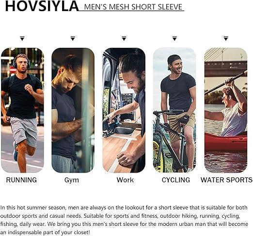 1 5 Pack Men's Running Shirts Sport Tops Dry Fit Gym Athletic T-Shirts Breathable Cool Workout Shirts