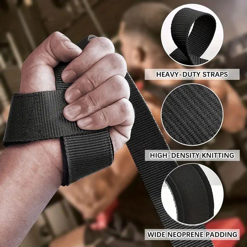 Weightlifting Wrist Strap - Weightlifting Strap | Fitness Wrist Strap, Gym Accessories, for Strength Training, Bodybuilding | Deadlift for Men Women (Black)