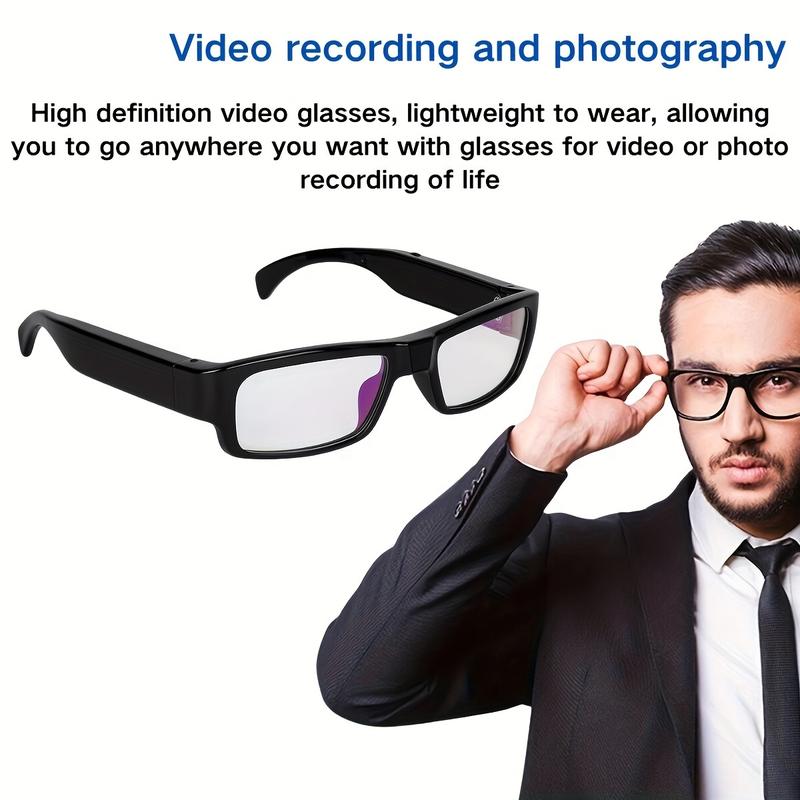 1pc Video Glasses, HD 1080P Sport DV Camera, Portable Camera Glasses, Wide Angle 65°, Wearable Mini Camera Glasses, 64GB Memory Card, Sports Recording Glasses, Riding, Running, Outdoor Sports HD Glasses