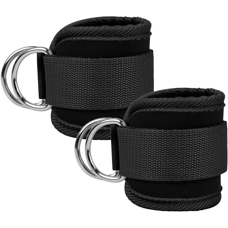 Ankle Straps Ankle Resistance Bands Wrist Cuffs Padded Straps Adjustable Fitness Glute Kickback D-Ring for Cable Machine Gym Foot Leg Training Brace Support 1 Pair