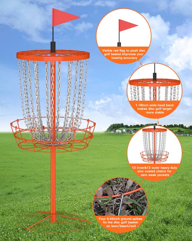 pet    Disc Golf Basket,24 Chain Portable Disc Golf Baskets with Bag,Disk Golf Basket, Disc Golf Targets,Disc Golf Goal,Disc Golf Cage Outdoor Indoor Professional Practice Carbon Fiber pickleball paddle pickle  ball pickle  ball