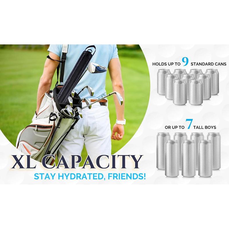 Super Large Golf  Sleeve for Golf Bag with Reusable Cold Packs - Golf Cooler Bag for 9 Cans -  Golf Gift - Golf Bag  Cooler Sleeve -  Holder Sling Keeps Beverages Cold