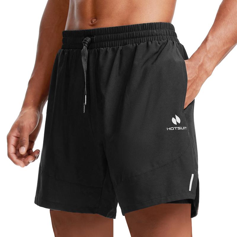 HOTSUIT Men's 2-in-1 Running Shorts with Compression Liner and Zipper Pocket Sports Fitness Quick Dry Pants