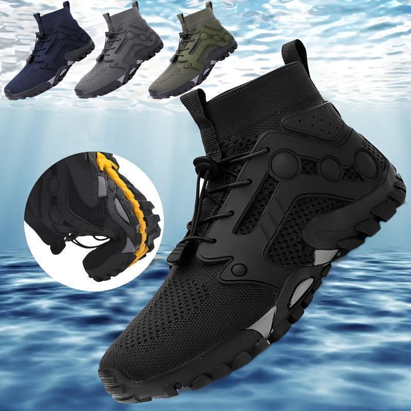 Lightweight Breathable High Top Water Shoes: Quick Dry, Non-Slip for Outdoor Sports & Adventure