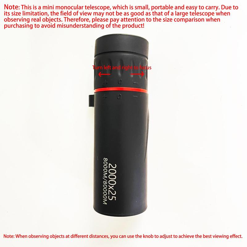 2000x25 Magnification Telescope, Portable Monocular Telescope for Outdoor Camping,  Traveling, Concerts, Fishing, Single Camping, Bike Tour, Luxury Camping, Boyfriend Birthday Gift, Unique Winter Gift, Christmas Gift