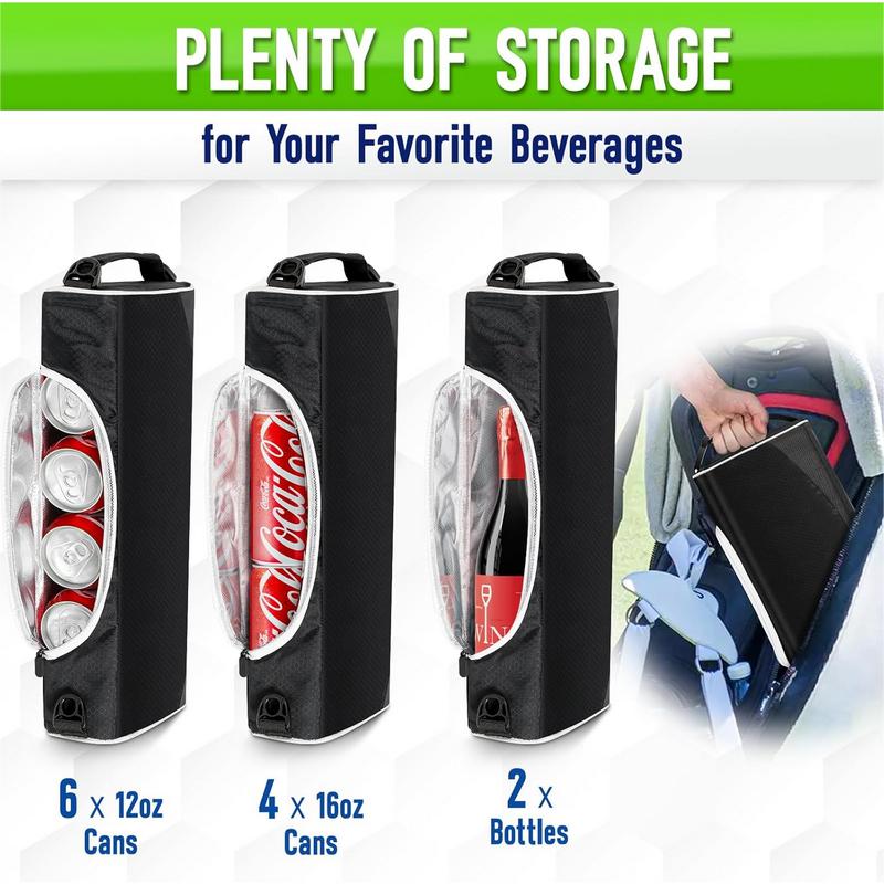 Golf Cooler Bag Insulated with Ice Packs - Keeps 6 Beer Cans or 2 Wine Bottles Cold for Hours, Fits Discreetly in Golf Bags; Golf Accessories Fathers Day Dad Gifts for Men from Daughter Son Wife