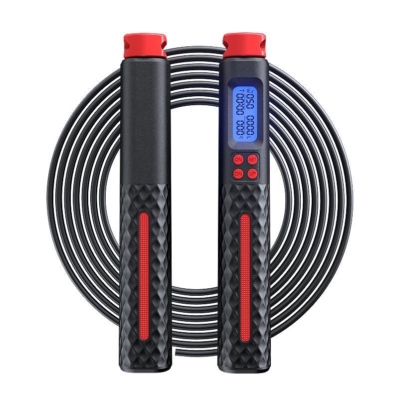 Jump Rope with Counter, 4 Modes Workout Jumping Rope with Steel Ball Bearings, Adjustable Length Speed Skipping Rope for Men Women Home Gym