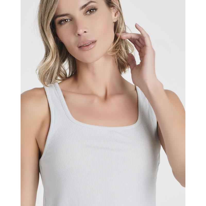 Real Essentials 5 Pack: Women's Soft Knit Ribbed Square Neck Cropped Tank Top - Sleeveless Crop Tops