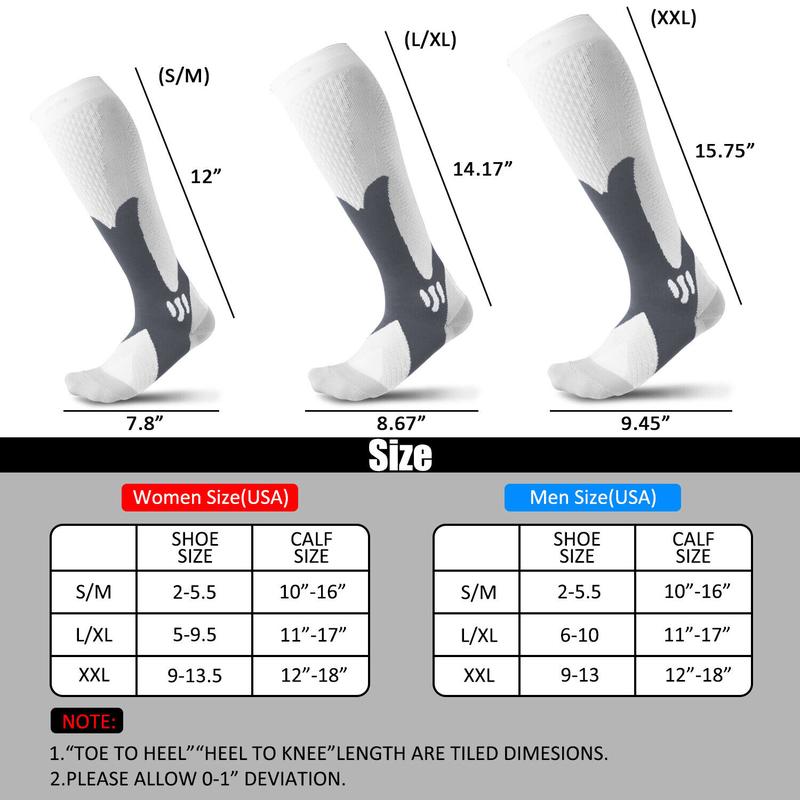 2 Pairs Sport  Socks Stockings Knee High Calf Leg For Men Women  Socks for Athletic Support