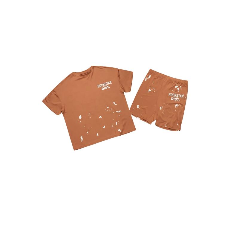 Living For It Tan Bike Short Set