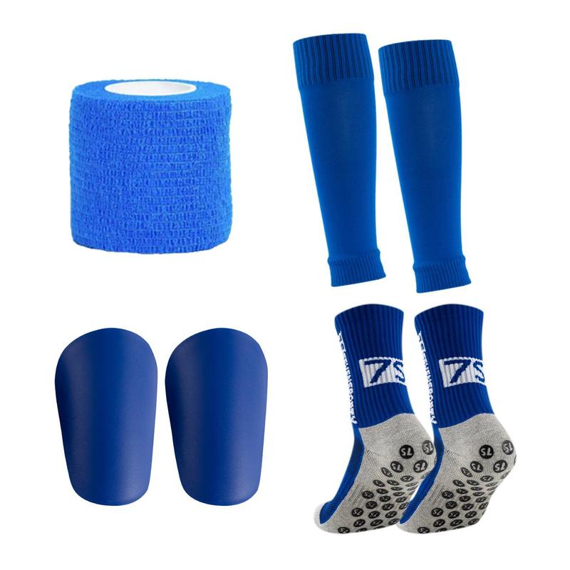 Football Socks Set, 7 Counts set Non-slip Breathable Comfortable Football Socks & Shin Guard & Bandage, Professional Football Accessories