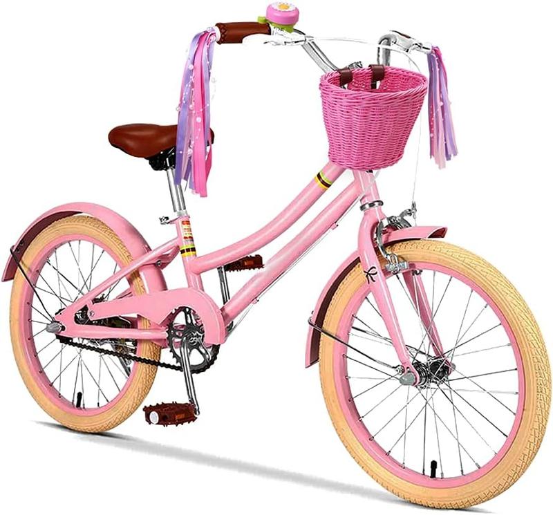 MINI-FACTORY Bike Basket Bell Tassel Streamer Set for Girls, Bicycle 4Pcs Set Decoration Accessories (Basket + Bell + Streamer + Wheel Spoke)