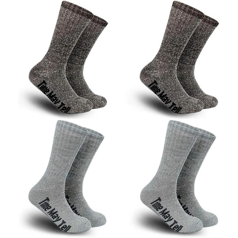 Mens Merino Wool Hiking Cushion Socks Thermal Warm Crew Winter Boot Socks Pack (2 4 Pair,6-13 Size)