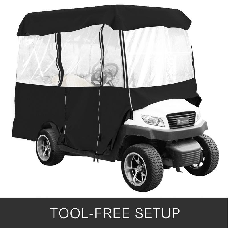 4 Passenger Golf Cart Cover Driving Enclosure Waterproof Person Roll-up Door