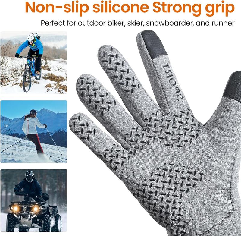 Men's and Women's Winter Windproof Waterproof Warm Touch Screen Gloves for Fitness Running Cycling