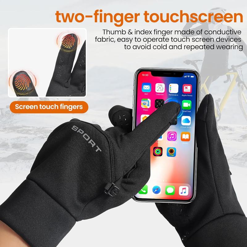 Men's and Women's Winter Windproof Waterproof Warm Touch Screen Gloves for Fitness Running Cycling