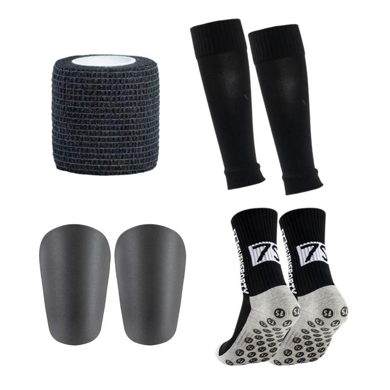 Football Socks Set, 7 Counts set Non-slip Breathable Comfortable Football Socks & Shin Guard & Bandage, Professional Football Accessories